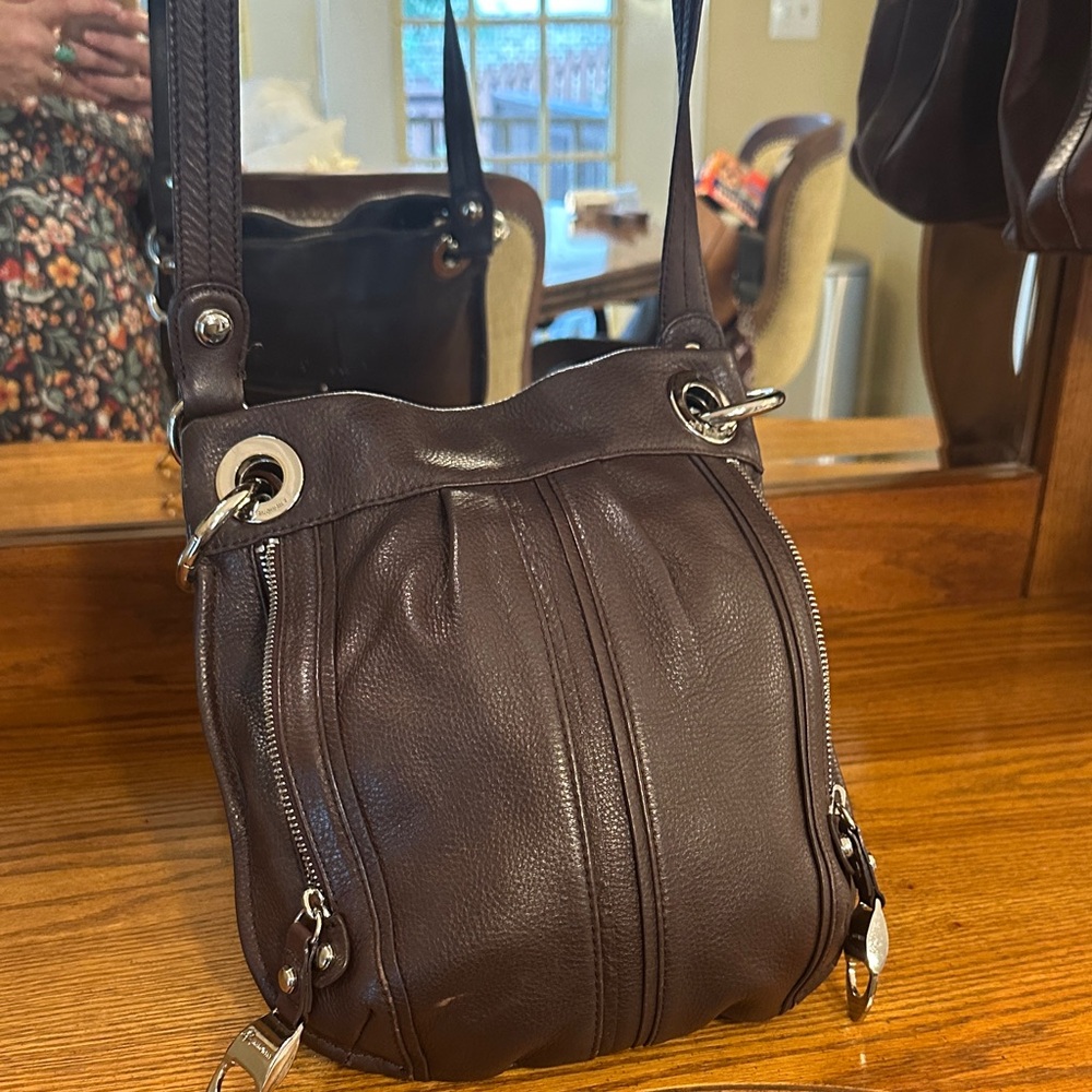 Elegant Brown Leather Shoulder Bag